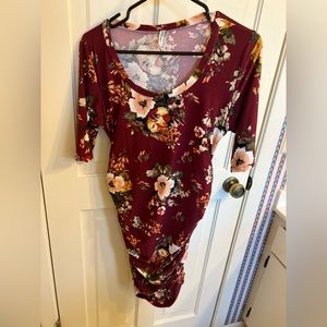 Floral maternity midi dress